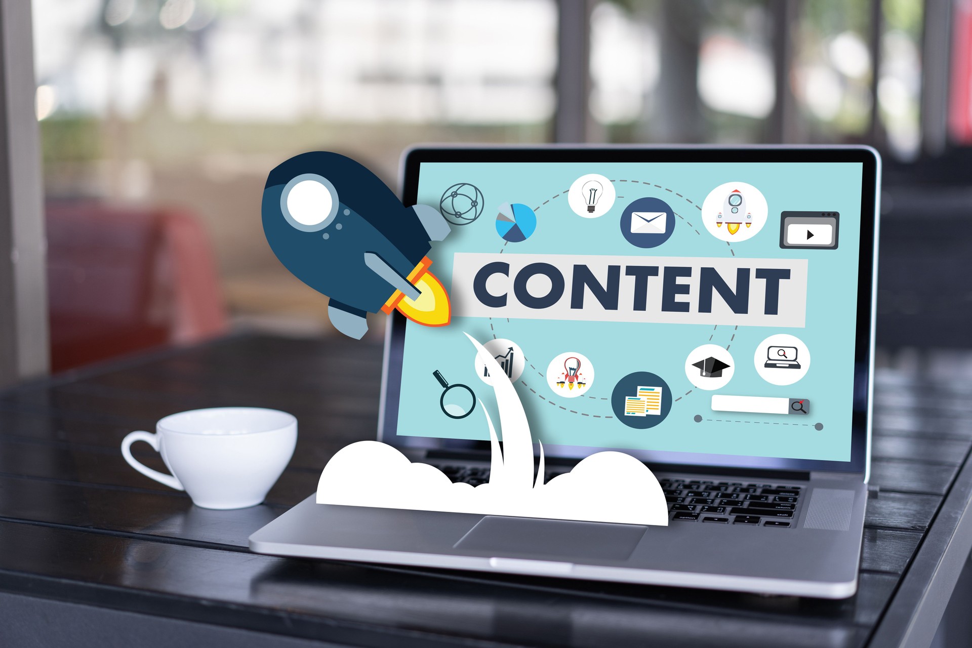 contenu contenu données Blogging médias Publication Information Vision Concept de marketing