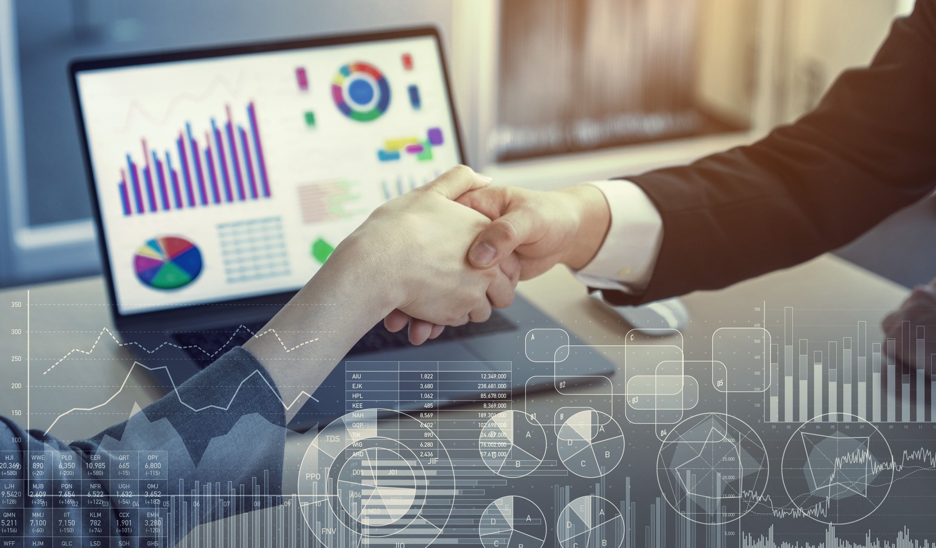 Concept d’entreprise et de données. statistiques. Accontant.